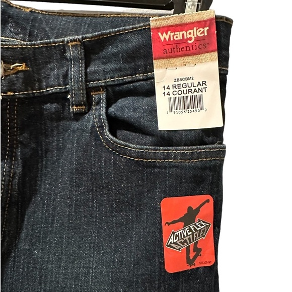 Wrangler Authentics-Boys Five pocket Jeans size 14 Regular Drk Wash ZBSCBM2 - Picture 3 of 10